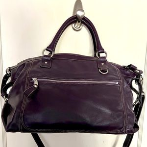 Levenger eggplant crossbody tote (excellent lightly used condition)